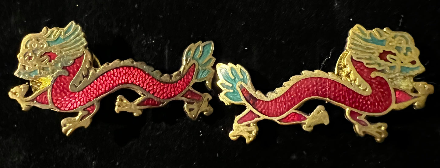 Cufflinks - Cloisonne - Dragon