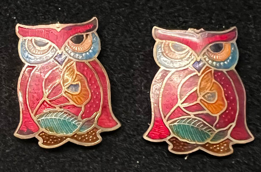 Cufflinks - Cloisonne - Owl