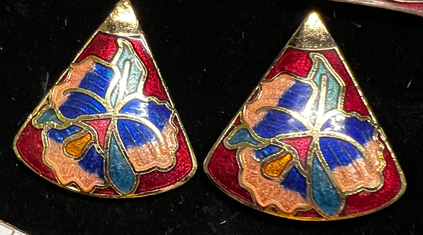 Cufflinks - Cloisonne - Triangular