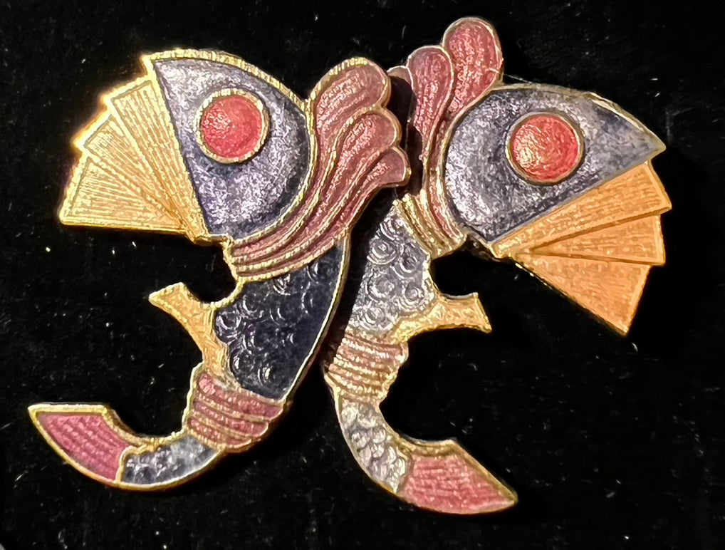 Cufflinks - Cloisonne - Stylised Fish