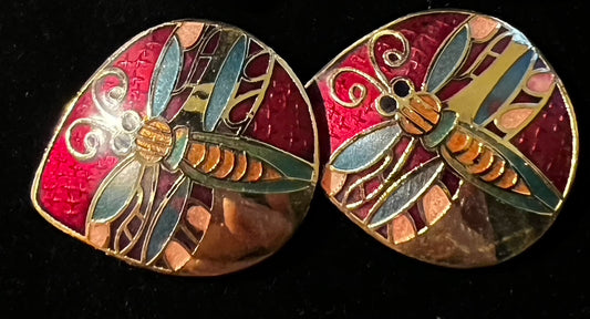 Cufflinks - Cloisonne - Dragonfly