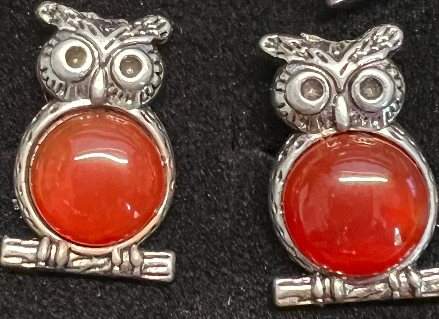 Cufflinks - Owl with cabochon