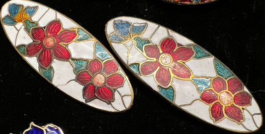 Cufflinks - Cloisonne - Flowers 4