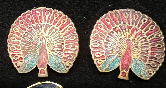 Cufflinks - Cloisonne - Peacock