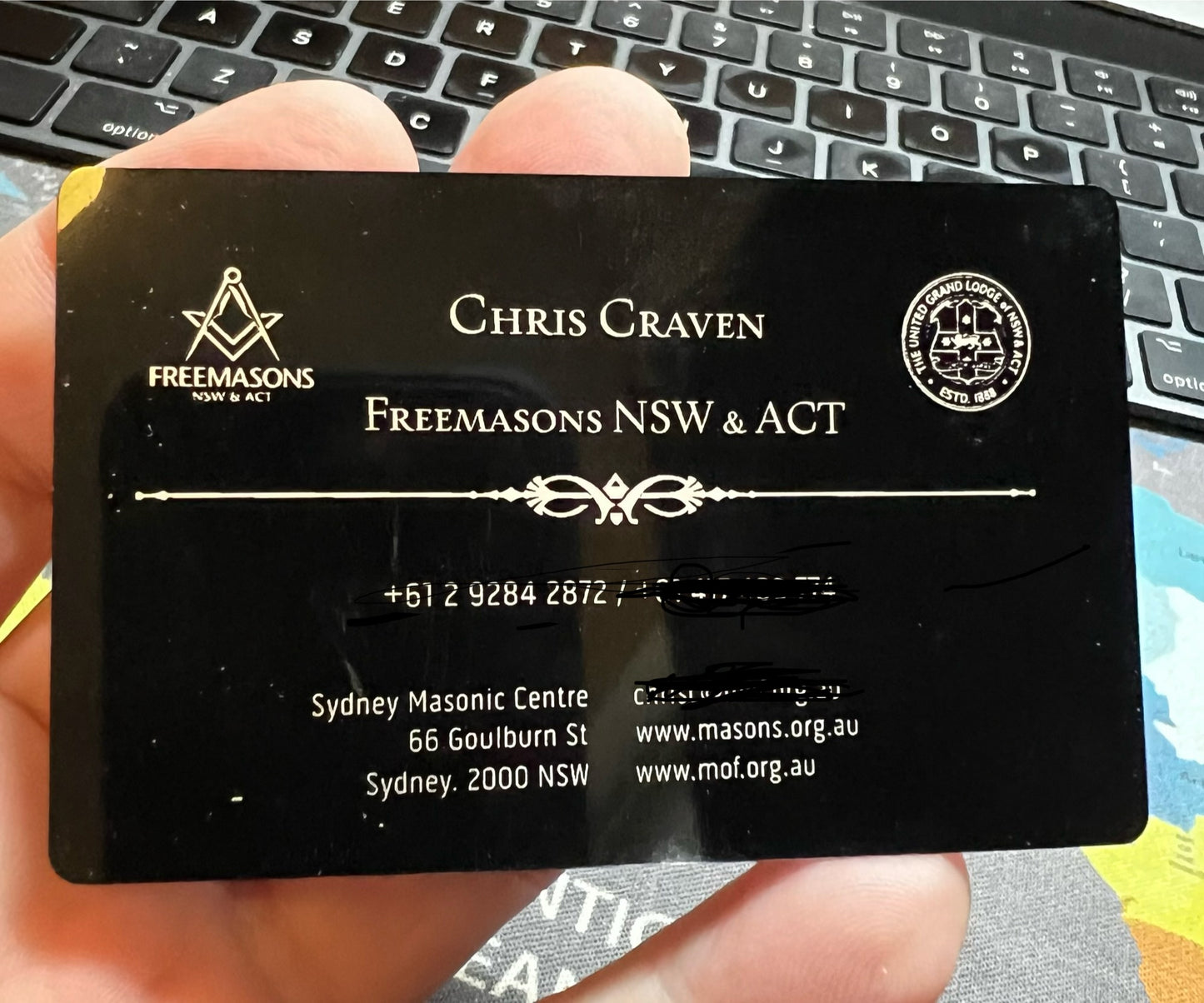 Business card - engraved aluminium