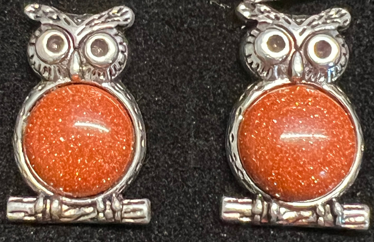 Cufflinks - Owl with cabochon