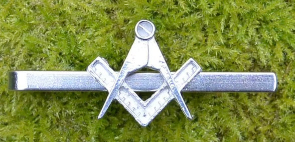 Tie bar - Square and Compass- fine French pewter.